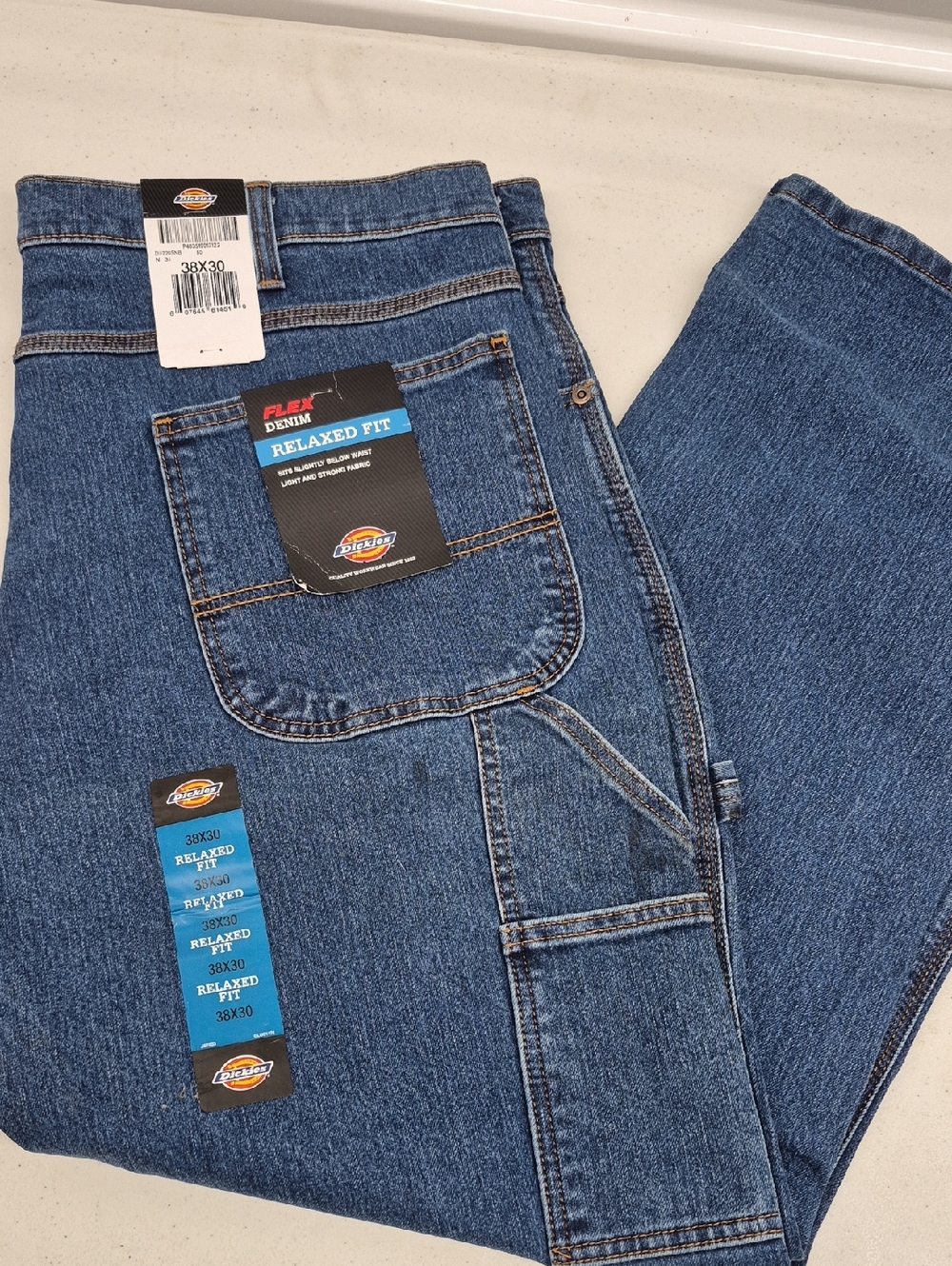 Dickies Men's Relaxed Fit Blue Carpenter Jeans